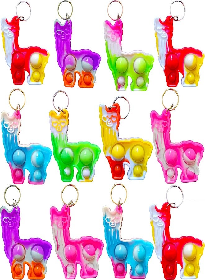 HOZKEAP 20 Packs Alpacas Animal Bulk Mini Pop Fidget Keychain,Birthday Party Favors Supplies Classroom Students Bubble Prize - Image 1